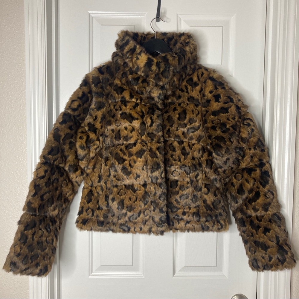 Abercrombie and Fitch Leopard Mini Puffer Jacket NWT